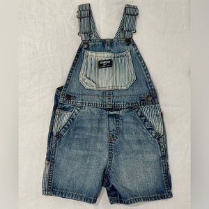 NWT Oshkosh B’gosh Denim Baby Short Overalls Size 18 Months